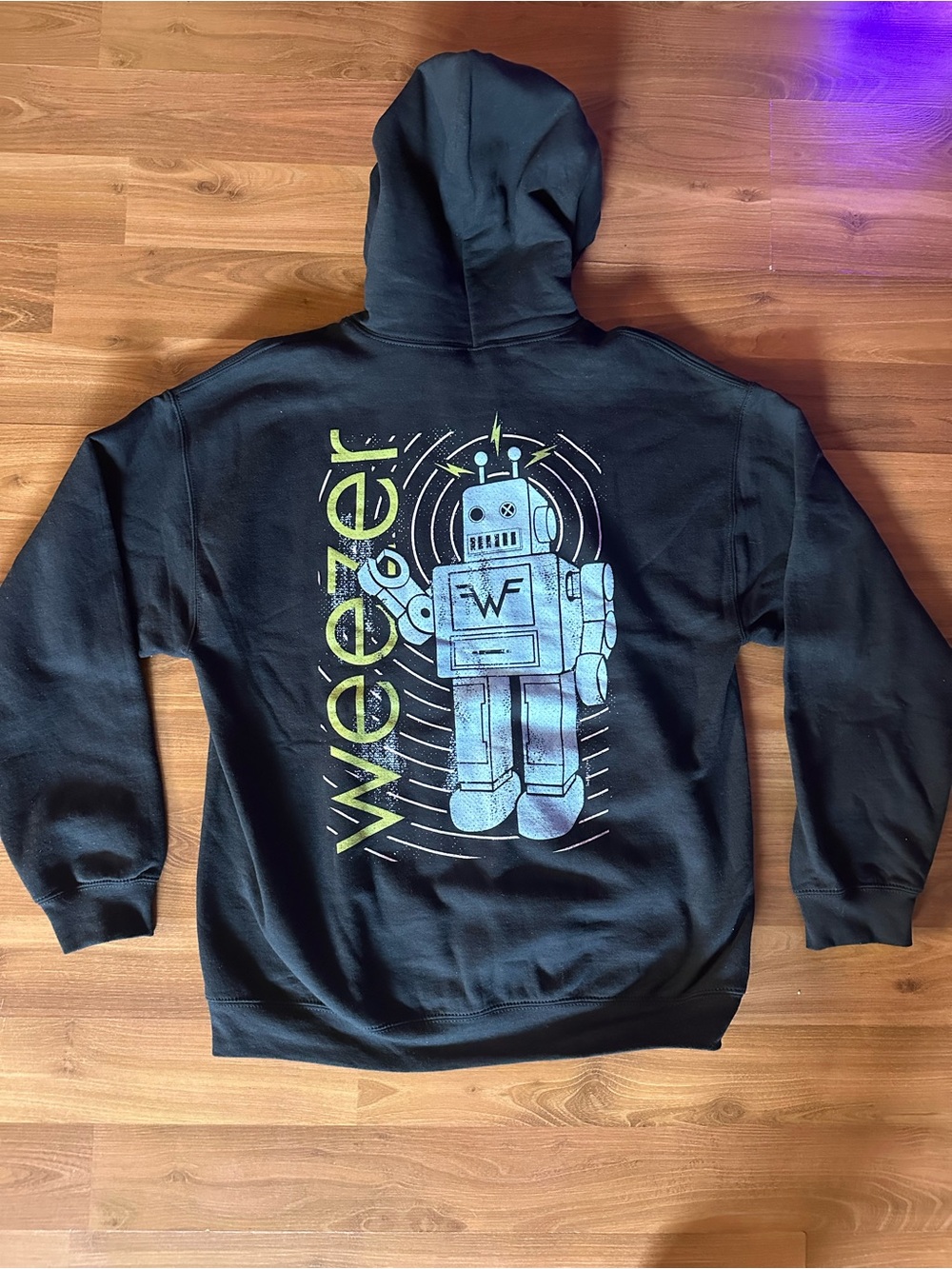 Hot Topic Black Weezer Hoodie Robot Graphic